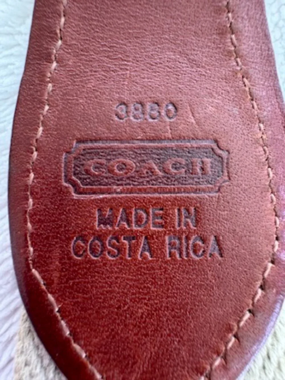 Coach Men's Belt Canvas Leather Brass Vintage Size 40